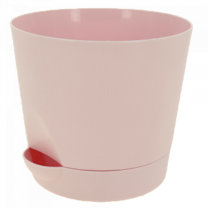 Горшок для цветов 3,6л FORA с поддоном розовый пластик 000000000001187372