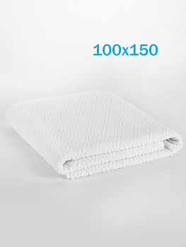 Полотенце махровое 100х150см СОФТИ Ромб белый хлопок 100% 000000000001214704