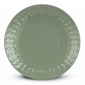 Набор столовой посуды 12 предметов LUCKY рельеф зеленый керамика 000000000001221932