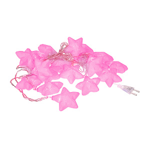 Гирлянда электрическая 5м(+5м шнур) 20 LED ламп VEGAS Нить Звездочки розовый свет прозрачный провод 220v 000000000001214523