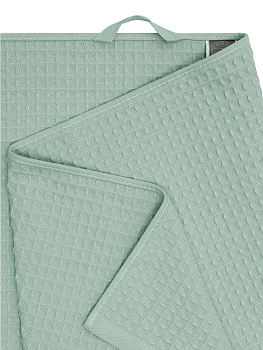 Полотенце вафельное 90x150см DE'NASTIA для бани/сауны мятный хлопок 100% 000000000001219813