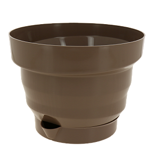 Горшок для растений Акцент 3л мокко с пристежным поддоном прикорневой полив 000000000001196343