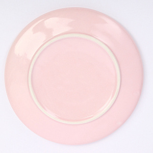 Тарелка десертная 20см розовый глазурованная керамика 000000000001213931