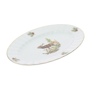 Овальное блюдо Охота Porcelaine Czech Gold Hand s.r.o., 32 см 000000000001136118