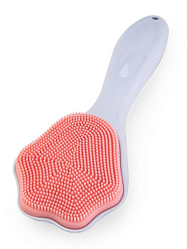Щетка для умывания и массажа 15,5х5,5см голубой/розовый пластик/силикон_ST 000000000001228733
