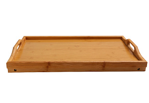 Поднос со складными ножками 50х30х6(63х30х25,5)см BRAVO в термоусадочной пленке без коробки бамбук 000000000001190811