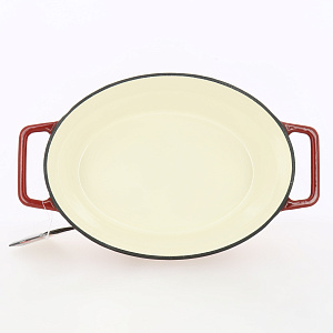 Кастрюля 3,8л 29см PYREX EASYGRIP овальная красная чугун 000000000001142244