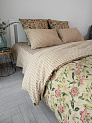КомплектПостельногоБельяЕвроDE'NASTIA(пододеяльник200х220Простыня230х260Наволочки50x70см2шт70х70см2шт)VisionЦветыОрнаментЗеленыйТемноРозовыйЖатыйХлопо 000000000001227507