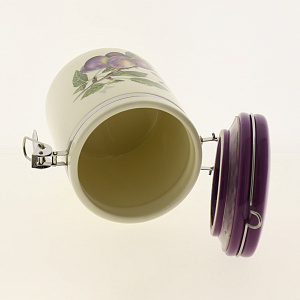 Банка для сыпучих продуктов 730мл ПОСУДА Слива с клипсой подарочная упаковка 000000000001177429