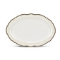 Блюдо овальное 30см Stephanie с перламутром золото фарфор