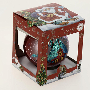 Шар 4,5 Домик стекло 9см NP-1999 000000000001150610