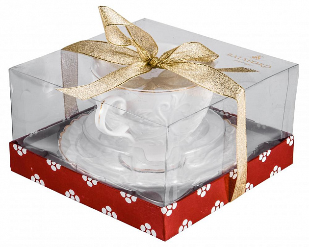 Чайная пара (чашка 220мл) BALSFORD Грация Лисиа подарочная упаковка с бантом фарфор 000000000001193996