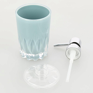 Диспенсер для жидкого мыла DE'NASTIA граненый бирюза пластик 000000000001207096