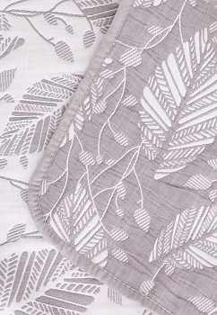 Покрывало 200x240см DE'NASTIA Тропики2 3слоя серое жаккард 55%хлопок 45%полиэстер 000000000001212612