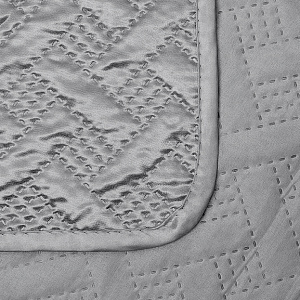Покрывало 200х240см DE'NASTIA Палермо двустороннее геометрия атласное/матовое серое 100% полиэстер 000000000001130893