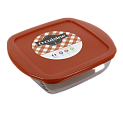 Форма для запекания 20х17х6см 1л OCUISINE квадратная пластиковая крышка стекло 000000000001203882