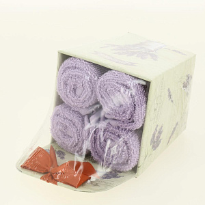 Набор махровых салфеток 4шт 30х30см ЭТЕЛЬ Lavender плотность 340г/м2 хлопок 000000000001209816