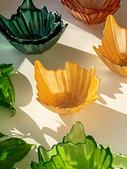 Ваза-конфетница 14см EFE GLASS Цветок металлик золото стекло 000000000001213534