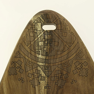 Доска сервировочная 23x32x1,5см DE'NASTIA треугольная с узором коричневый дерево 000000000001209750