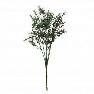 Цветок искусственный зелень 29см с мелкими белыми цветочками 000000000001218444