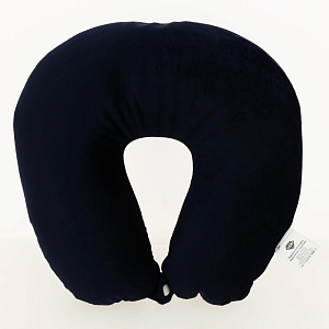 Подушка антистресс LUCKY дорожная с кнопкой темно-синяя полиэстер 000000000001199322