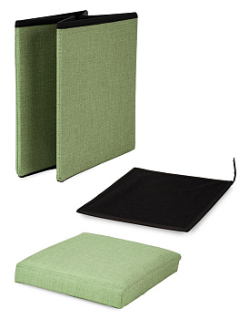 Пуфик складной 30х30х30см куб оливковый рогожка 000000000001226408