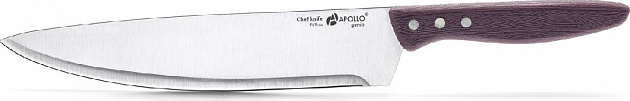 Нож поварской APOLLO genio Favorite.  Материалы изготовления: нержавеющая сталь 2Cr13, пищевой пластик PP, алюминий. Длина лезвия 000000000001189850