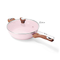 Сковорода с крышкой 28см PHANTOM CHEF глубокая ручки soft touch индукция pink 000000000001221212