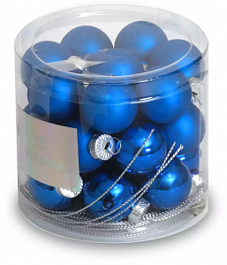 Декоративное украшение Набор шаров 24шт 2,5см синие стекло 000000000001220872