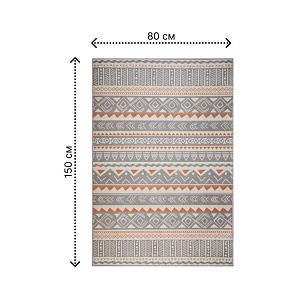 Ковер универсальный 80х150см LUCKY ОРНАМЕНТ серо-терракотовый хрустальный бархат 000000000001222875