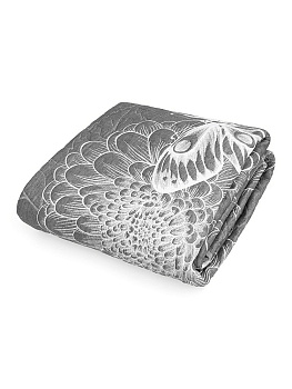Покрывало 240х240см DE'NASTIA Бабочки 3слоя серое жаккард 55% хлопок 45% полиэстер 000000000001207619