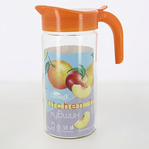 Кувшин 1,5л LARANGE АМФОРА ФРУКТЫ с крышкой Мандарин стекло 000000000001212044