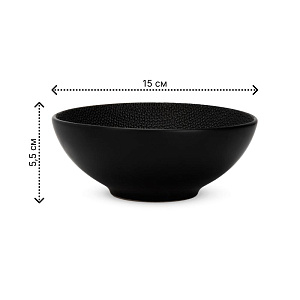 Салатник 15см БАЛИ черный глазурованная керамика 000000000001223497