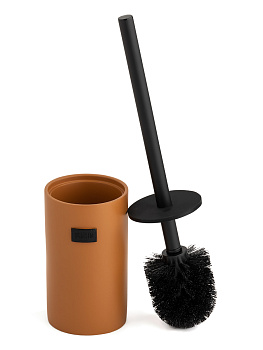 Щётка для унитаза с подставкой DE'NASTIA Джинс эффек коричневый полирезина 000000000001214361