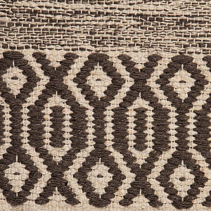 Коврик универсальный 50х80см LUCKY полоска с ромбом бахрома коричневый хлопок 000000000001222459