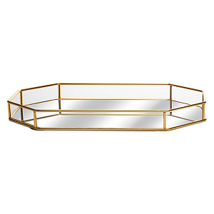 Поднос 24х38,5см восьмиугольный золото 000000000001216382