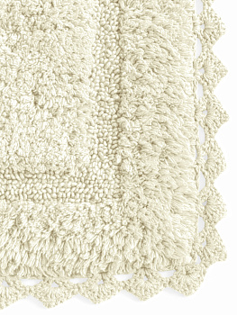 Коврик для ванной 60x100см DE'NASTIA кружево молочный хлопок 000000000001181259
