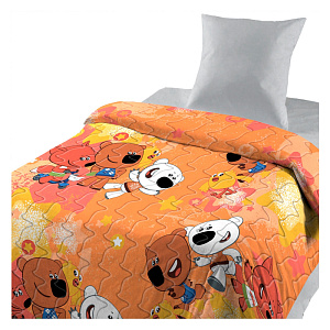 Покрывало 145*205 стеганное"Павлина""МиМимишки"персиковое бязь, 100%хл, пл125г 000000000001192881