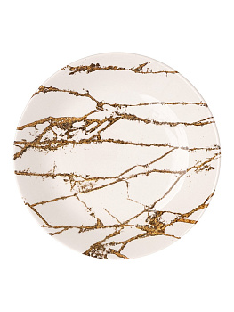 Тарелка суповая 20,5см 320мл LUCKY Мрамор с золотом керамика 000000000001208756