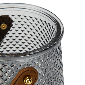 Ваза 16см с ручкой серая стекло 000000000001220746