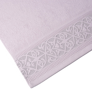 Полотенце махровое 50х90см DINA ME Вензельный бордюр сиреневое хлопок 000000000001212853