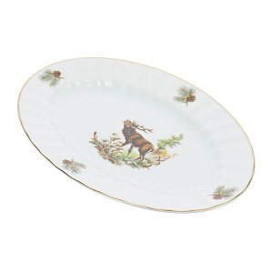Овальное блюдо Охота Porcelaine Czech Gold Hand s.r.o., 32 см 000000000001136118