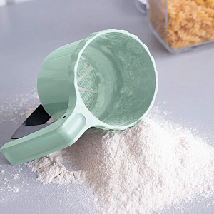 Кружка-сито для просеивания D11см 550мл DE'NASTIA мятная пластик нержавеющая сталь 000000000001212526