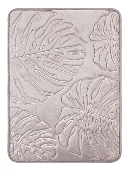 Коврик для ванной 50x70см DE'NASTIA ТРОПИКИ memory серый полиэстер 000000000001207519