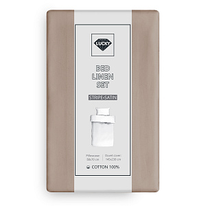 Комплект постельного белья 1,5сп 50х70см-2шт LUCKY капучино страйп-сатин хлопок 000000000001218165