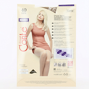 Колготки женские 40ден р5 CONTE Nuance Natural 88%полиамид 12%эластан 000000000001031307