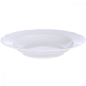 Тарелка фарфор суповая 240 мм Вырезной край Белая,029862 000000000001193486