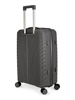 Чемодан на колесах L (48х30х75см) молния черный PP 000000000001226536