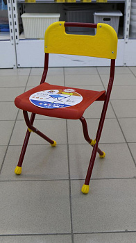 Стул детский складной 26х29х61см НИКА. Для детей в возрасте от 3 до 7 лет. Максимальная нагрузка 50кг. Пластик металл 000000000001127293