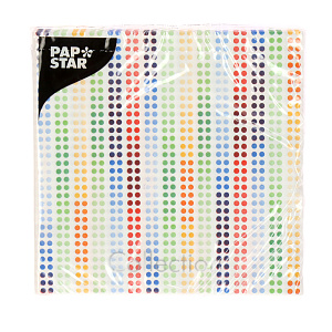 Бумажные салфетки 3-х слойные Цветные точки Pap Star, 33?33 см, 20 шт. 000000000001142452